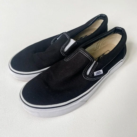 Vans | Shoes | Vans Black Slip On Canvas Loafers Shoes 
